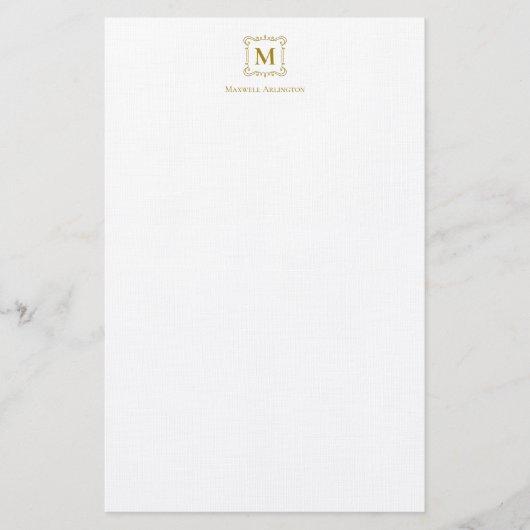 Royal Monogram Wappen Luxury Gold Personalisiert Briefpapier (Vorderseite)