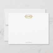 Royal Monogram Wappen Luxury Gold Personalisiert Mitteilungskarte (Vorderseite)