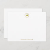 Royal Monogram Wappen Luxury Gold Personalisiert Mitteilungskarte (Vorne/Hinten)