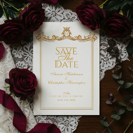 Royal Muse Medieval Fantasy Verziert Plum Wedding Save The Date
