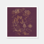 Royal Muse Mittelalterliche Fantasie Alte Weltkart Serviette (Vorderseite)