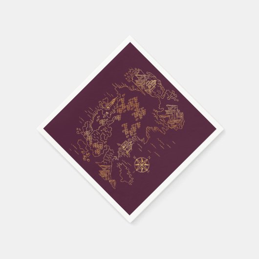 Royal Muse Mittelalterliche Fantasie Alte Weltkart Serviette (Ecke)