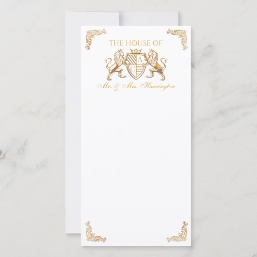 Royal Muse Mittelalterliche Fantasy Lion Emblem We Dankeskarte (Rückseite)