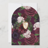 Royal Muse Mittelalterliche Fantasy Pflaumenhochze Einladung (Rückseite)