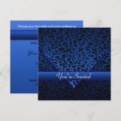 Royal Navy Blau Leopard Party Einladung (Vorne/Hinten)