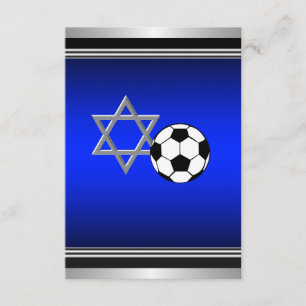 Royal Navy Blaues Fußball-Thema Bar Mitzvah Karte