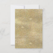 Royal Navy Blue Blush Floral Gold Wedding RSVP Karte (Rückseite)