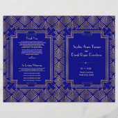 Royal Navy Blue Gold Great Gatsby Art Deco Program (Vorderseite)