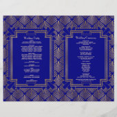 Royal Navy Blue Gold Great Gatsby Art Deco Program (Rückseite)