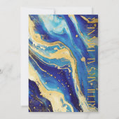 Royal Navy Blue Gold Hochzeit Probe Dinner Einladung (Rückseite)