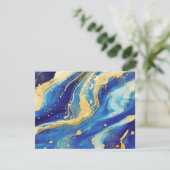 Royal Navy Blue Gold Kindly Antwort Hochzeit (Stehend Vorderseite)