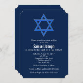 Royal Navy Blue Gold Star von David Bar Mitzvah Einladung (Vorne/Hinten)