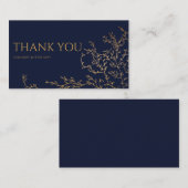 Royal Navy-Blue & Gold Wedding Dankeschön Karte (Vorne/Hinten)