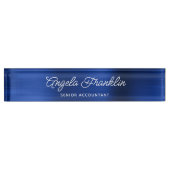 Royal Navy Blue Imitats Metallic Foil Namensplakette (Vorderseite)