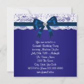 Royal Navy Blue Lace Blue Sweet 16 Party Einladung (Rückseite)