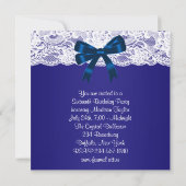 Royal Navy Blue Lace Blue Sweet 16 Party Einladung (Rückseite)