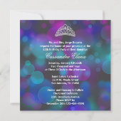 Royal Navy Blue Pink Lila Quinceanera Einladung (Rückseite)