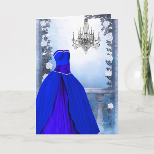 Royal Navy Blue Rose Party Einladung Card (Vorderseite)