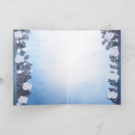 Royal Navy Blue Rose Party Einladung Card (Innenseite)