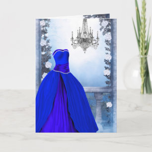 Royal Navy Blue Rose Party Einladung Card