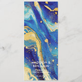 Royal Navy Blue und Gold Elegante Wedding Programm (Rückseite)