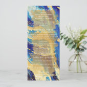 Royal Navy Blue und Gold Elegante Wedding Programm (Stehend Vorderseite)