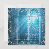 Royal Navy Blue White Quinceanera Einladung (Rückseite)