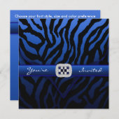 Royal Navy Blue Zebra Party Einladung (Vorne/Hinten)