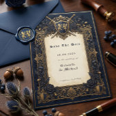 Royal Navy Moody Celestial Medieval Crest Save The Date