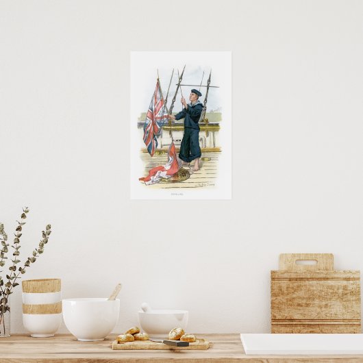 Royal Navy Sailor Signaling Poster (Küche)
