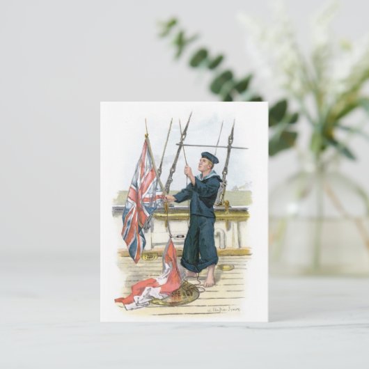 Royal Navy Sailor Signaling Postkarte (Stehend Vorderseite)