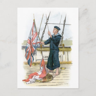 Royal Navy Sailor Signaling Postkarte