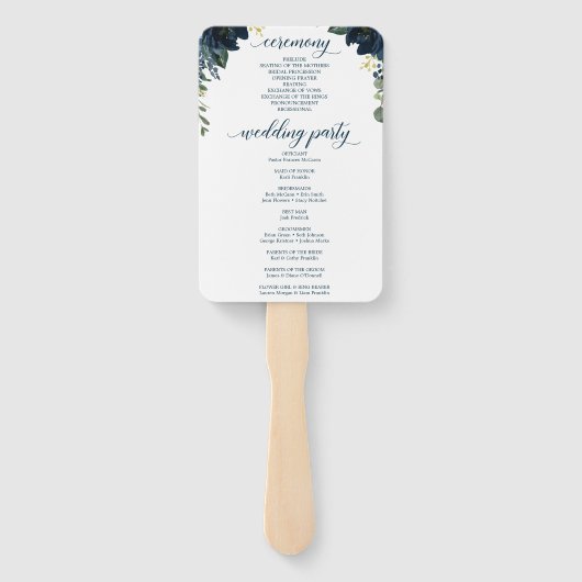 Royal Navy Wedding Program Fan Fächer (Rückseite)