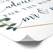 Royal Navy Wedding Sign Advice für Mr & Mrs. Poster (Ecke)