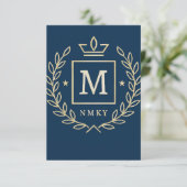 "Royal NMKY Emblem – Monogram M Crest Design" Dankeskarte (Stehend Vorderseite)