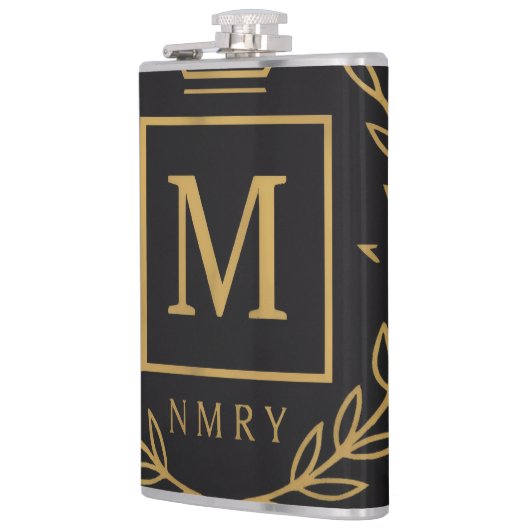 "Royal NMKY Emblem – Monogram M Crest Design" Flachmann (Links)