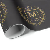 "Royal NMKY Emblem – Monogram M Crest Design" Geschenkpapier (Rolleneckpunkt)