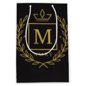 "Royal NMKY Emblem – Monogram M Crest Design" Mittlere Geschenktüte (Vorderseite)