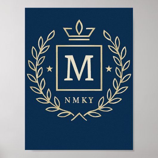 "Royal NMKY Emblem – Monogram M Crest Design" Poster (Vorne)
