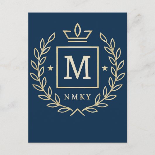 "Royal NMKY Emblem – Monogram M Crest Design" Postkarte (Vorderseite)
