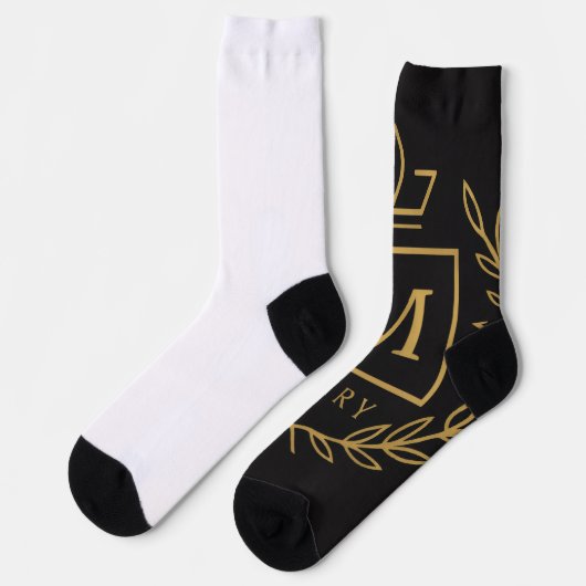 "Royal NMKY Emblem – Monogram M Crest Design" Socken (Linkes Detail)