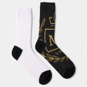 "Royal NMKY Emblem – Monogram M Crest Design" Socken (Rechts)