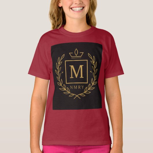 "Royal NMKY Emblem – Monogram M Crest Design" T-Shirt (Vorderseite)