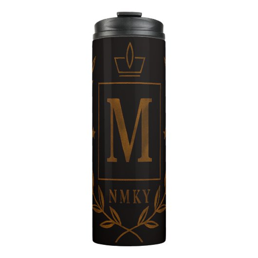 "Royal NMKY Emblem – Monogram M Crest Design" Thermosbecher (Vorderseite)