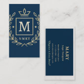 "Royal NMKY Emblem – Monogram M Crest Design" Visitenkarte (Vorne/Hinten)