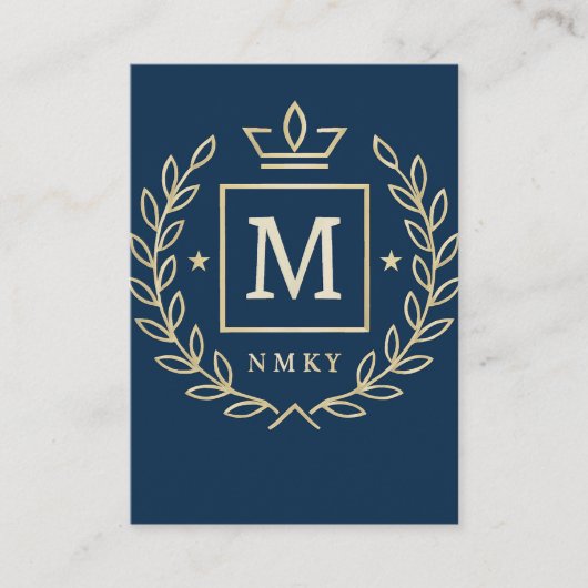 "Royal NMKY Emblem – Monogram M Crest Design" Visitenkarte (Vorderseite)