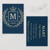 "Royal NMKY Emblem – Monogram M Crest Design" Visitenkarte (Vorne/Hinten)