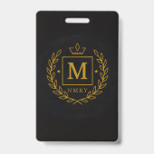 "Royal NMKY-Emblem – Monogramm-M-Wappen-Design" Ausweis (Rückseite)