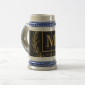 "Royal NMKY-Emblem – Monogramm M-Wappen-Design" Bierglas (Vorderseite Links)