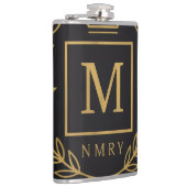 "Royal NMKY-Emblem – Monogramm-M-Wappen-Design" Flachmann (Rechts)